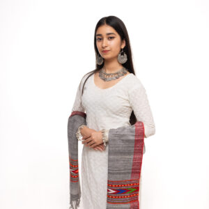 Kullu Yak Wool Stole with Kingree Design - Image 2